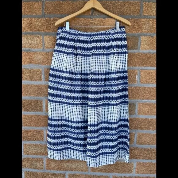 Anthropologie Corey Lynn Calter Blue Linen Wide Cropped Nalu Pants size 10 - Picture 3 of 11